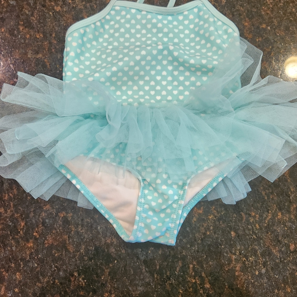 🍉OP Kids Swim One Piece - Aqua and White